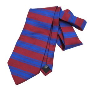 Paolo Gucci Silk Crest Stripe Tie‎ Vintage Preppy Red Blue Necktie Heritage Tie